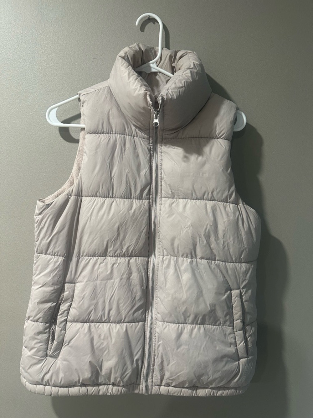 Light Pale Pink Quilted Puffer Vest